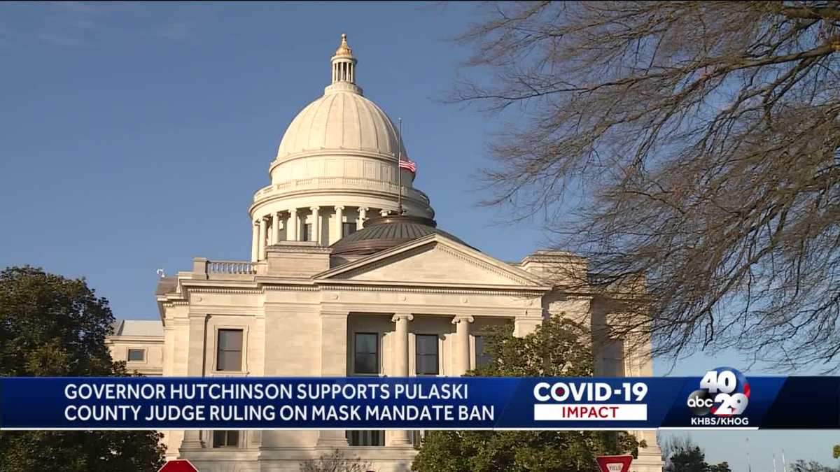 Arkansas governor speaks out after judge strikes down mask mandate ban