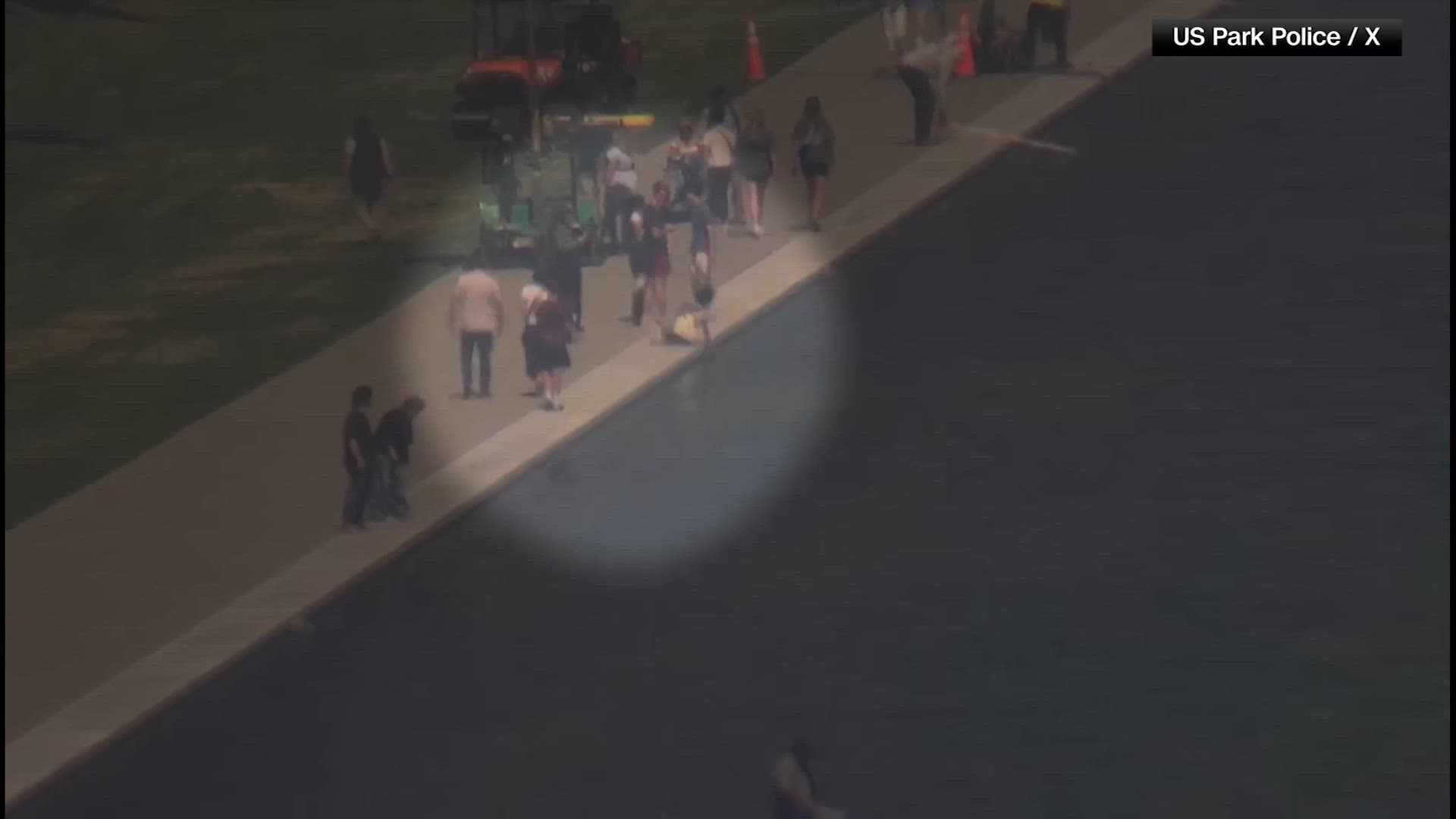 WATCH: Video shows person near Reflecting Pool after Trump’s claims of vandalism
