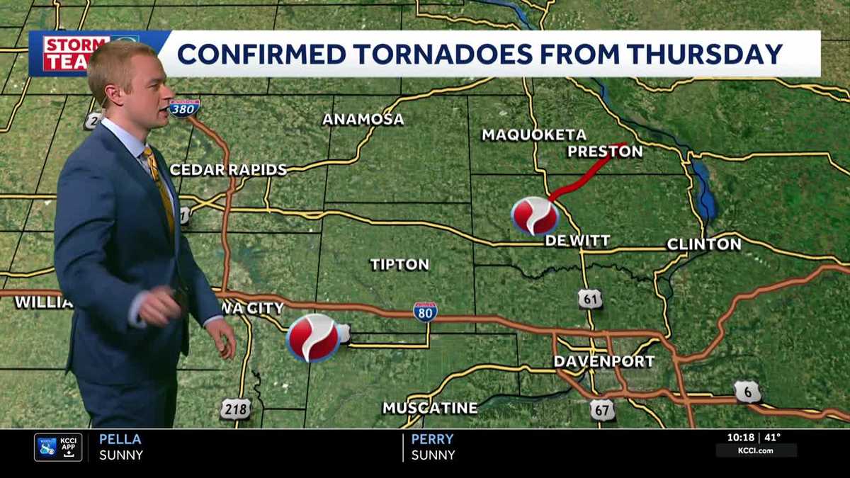 See where tornadoes were confirmed in Iowa in recent days