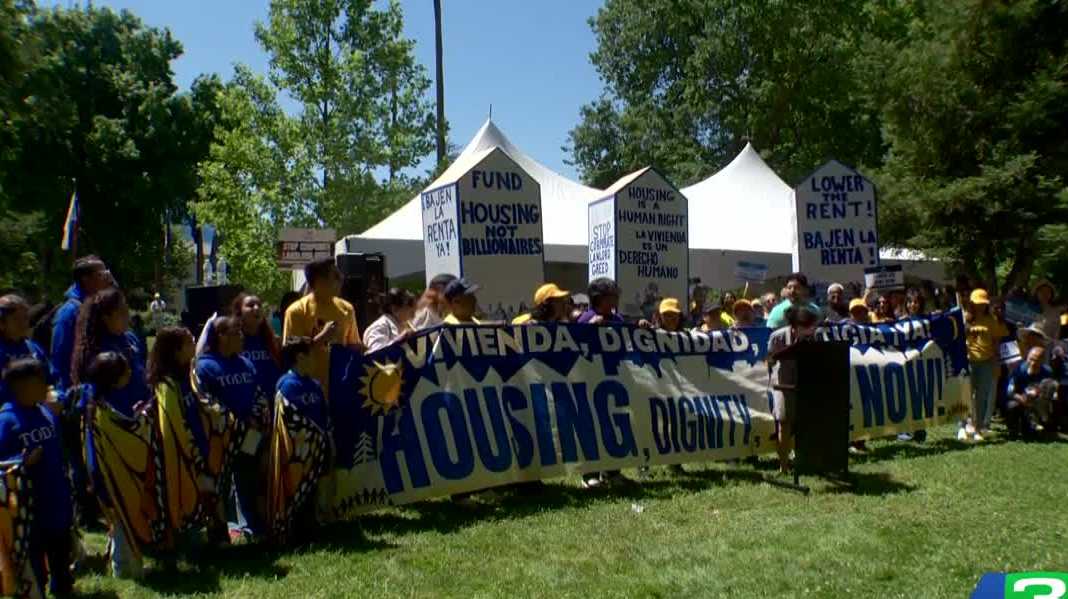 California renters rally at the Capitol, as lawmakers prepare to vote on permanent rent cap