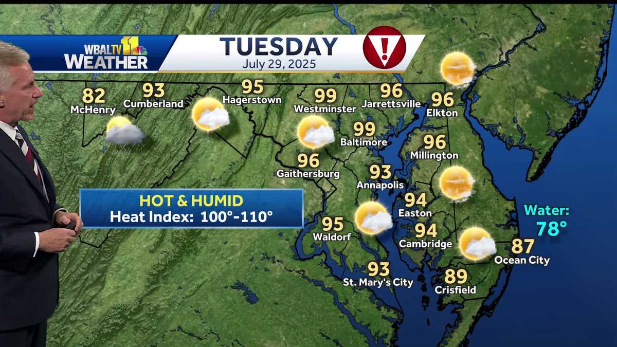 Temps to climb quickly, heat index may reach 110 degrees Tuesday