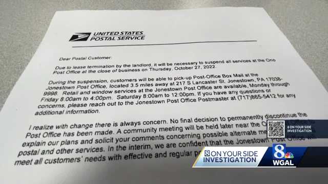 Post office closure upsets Lebanon County community - Vimarsana News