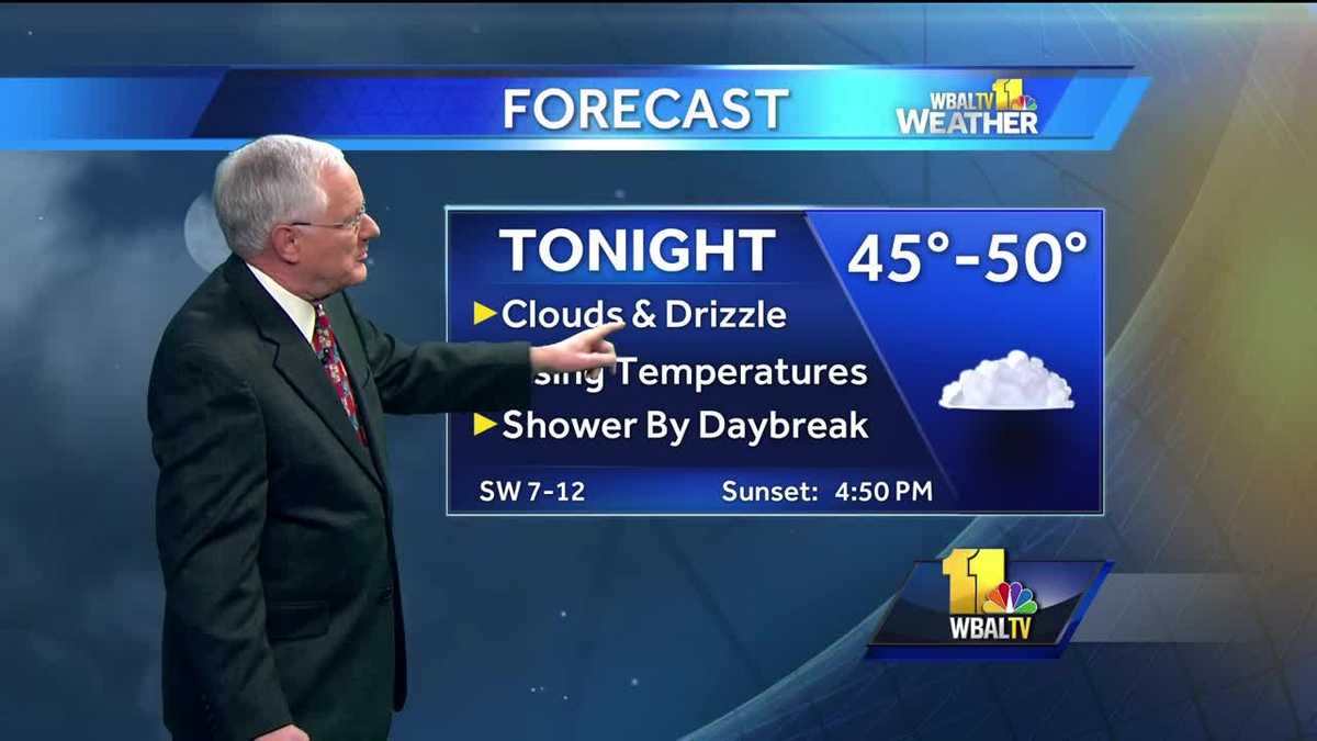 Clouds, drizzle, temps to rise Monday evening
