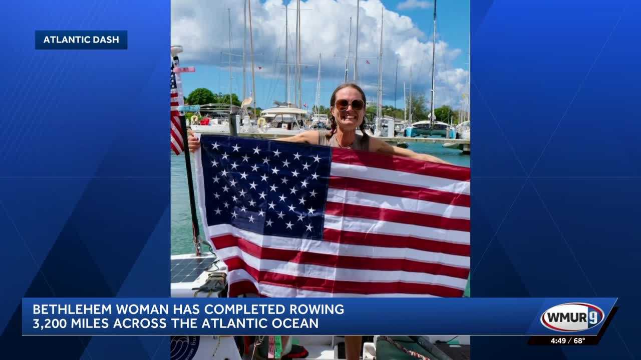 New Hampshire woman rows 3,200 miles across Atlantic Ocean