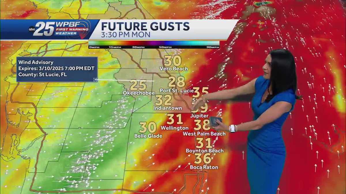 Strong cold front moving across Florida