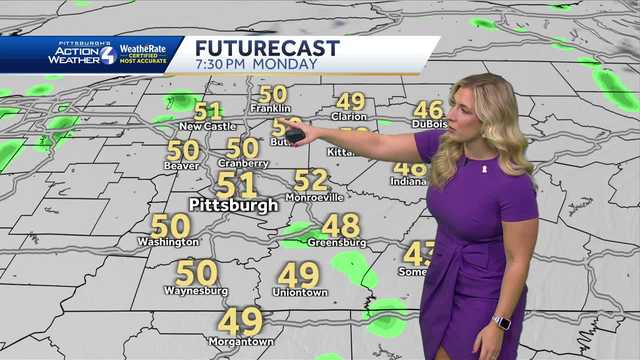 Pittsburgh weather: Rain showers Monday