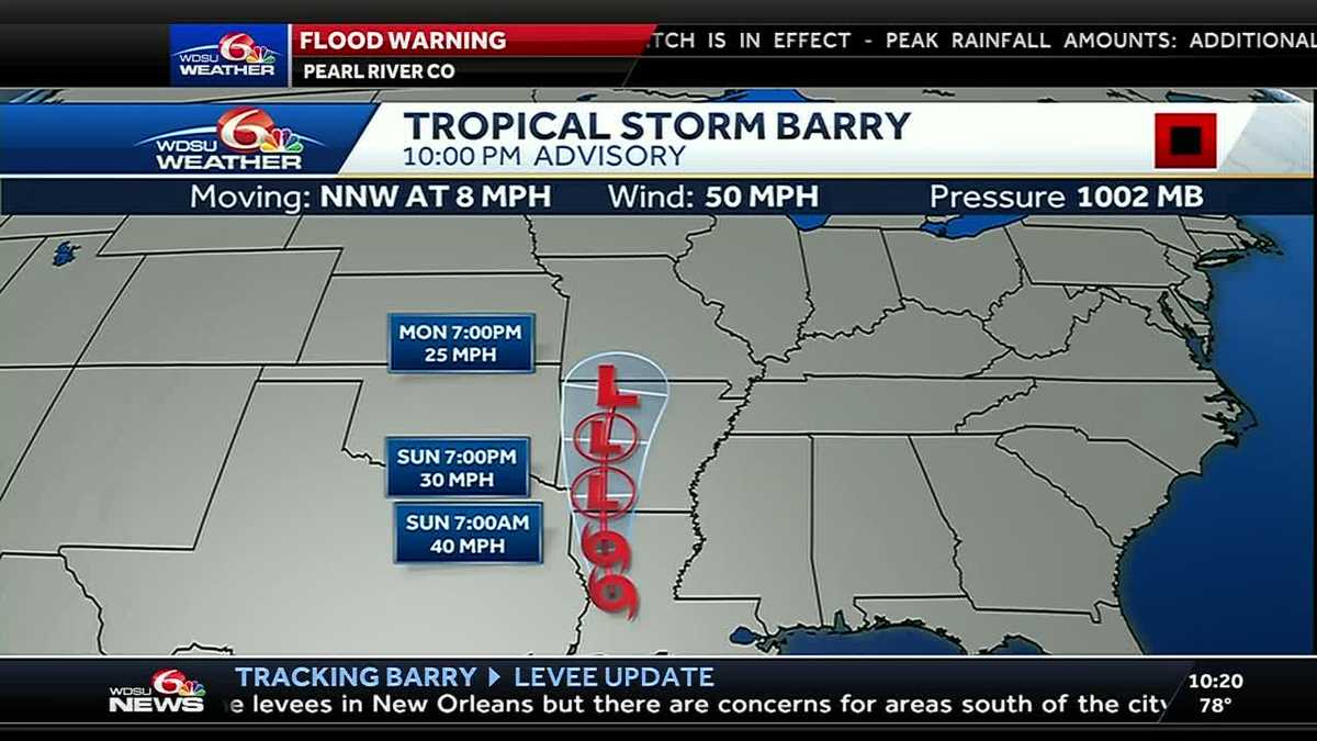 Barry continues to move north