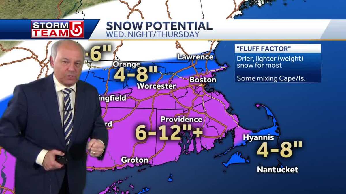 Video: Wednesday night storm to bring several inches of snow