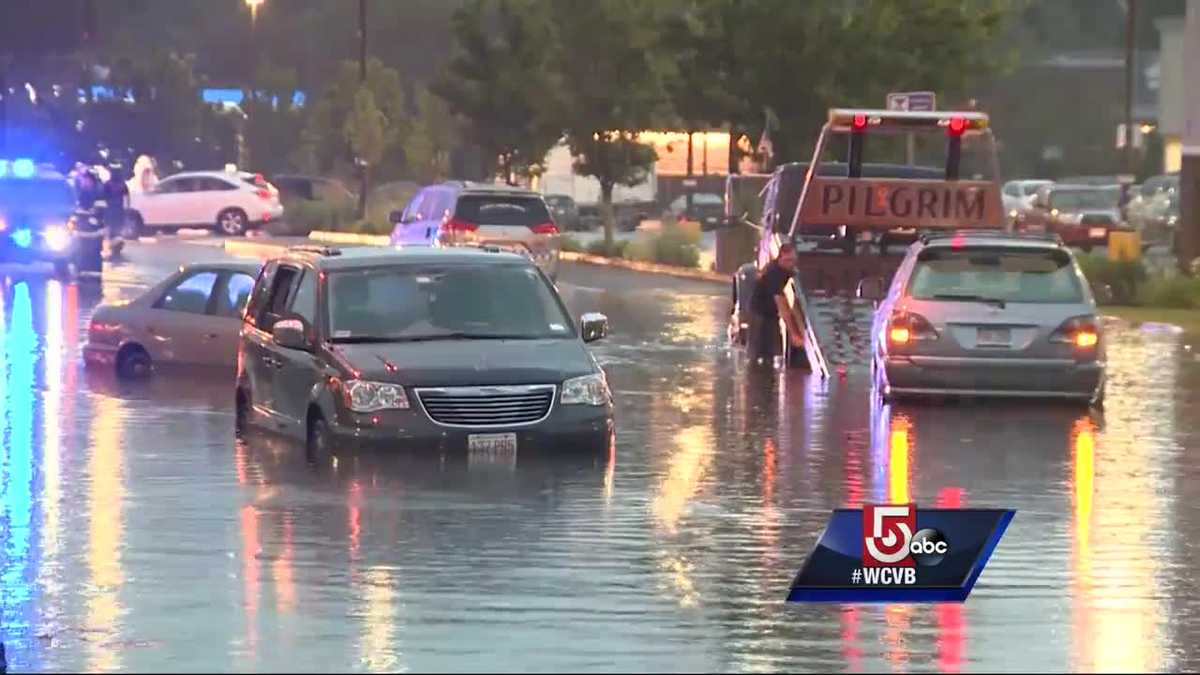 Flooding strands drivers in Waltham due to severe storms