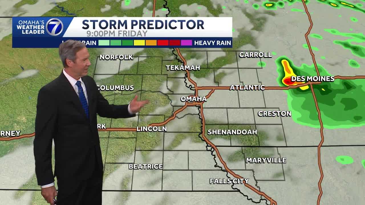 Drier this evening around Omaha with temperatures near 80