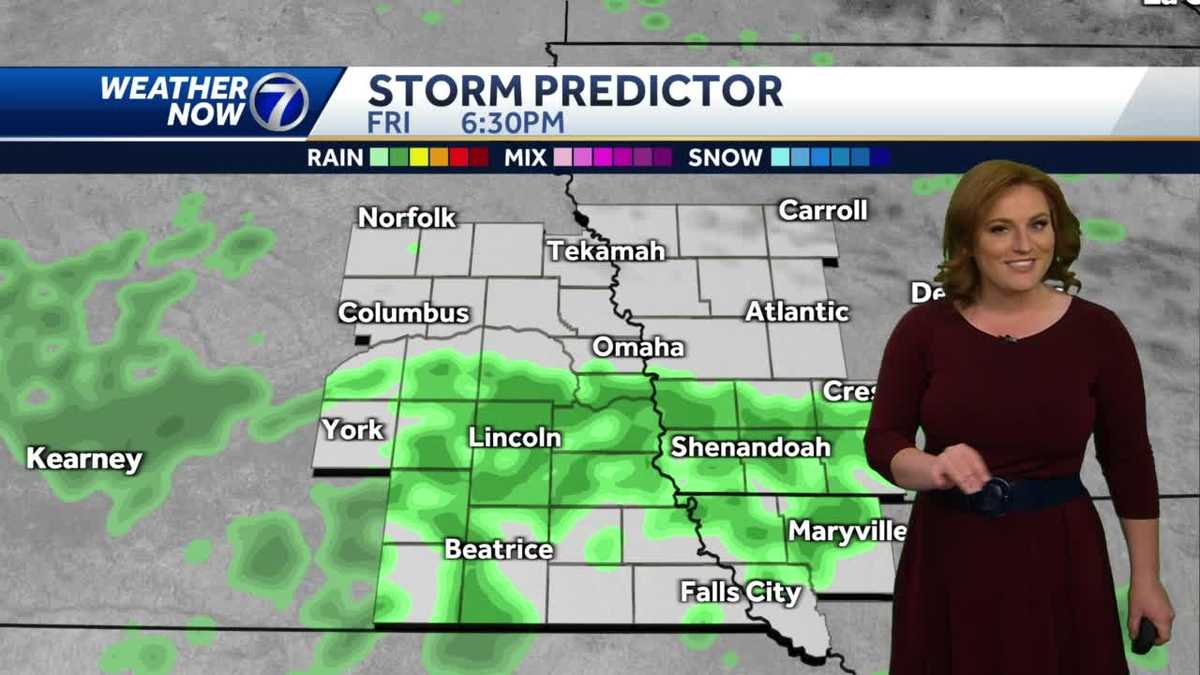 Cool and cloudy afternoon, rain showers this evening
