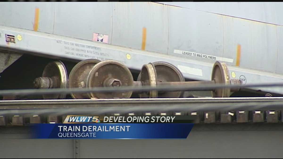 Train cars derail on Queensgate rail overpass