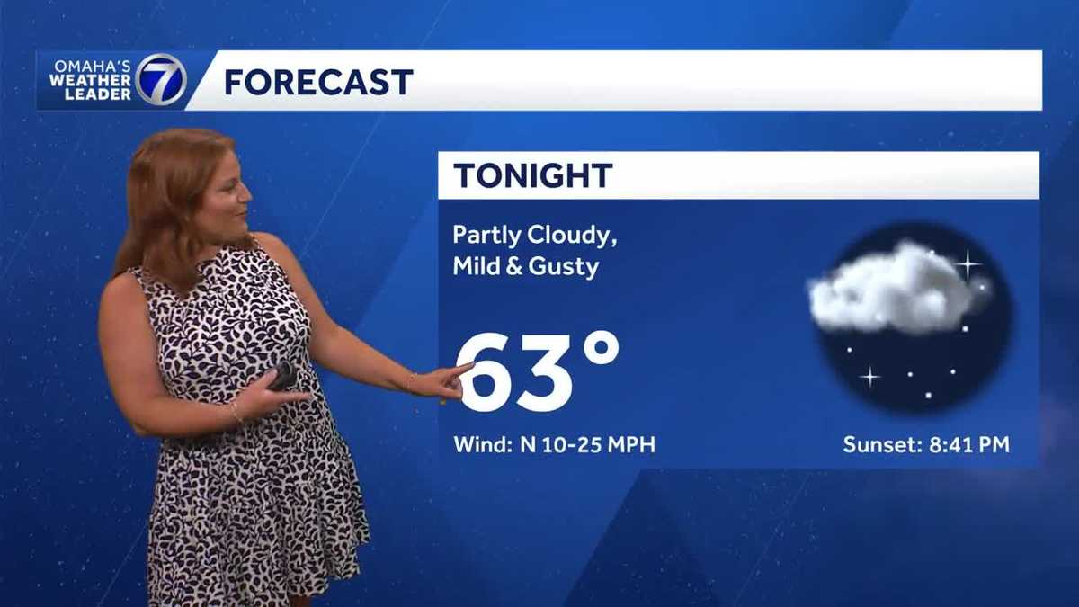 Clearing skies, breezy Friday night for Omaha area