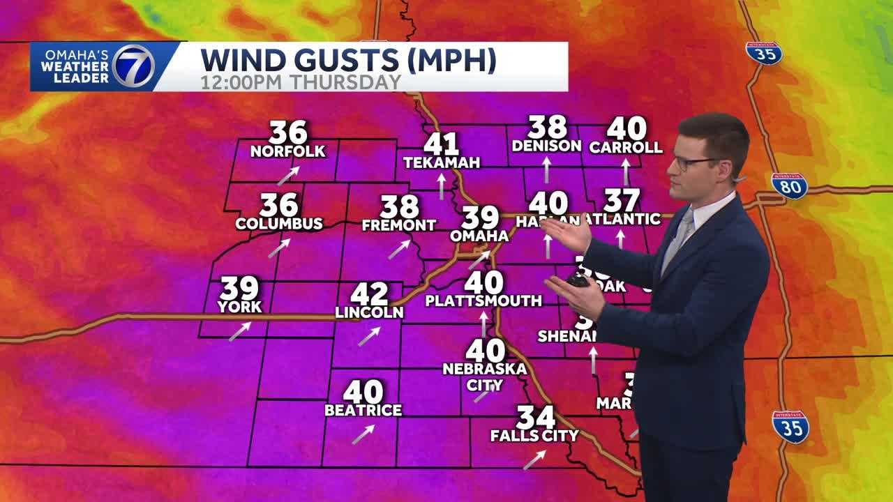 Impact weather Thursday, strong wind, fire danger in Omaha area