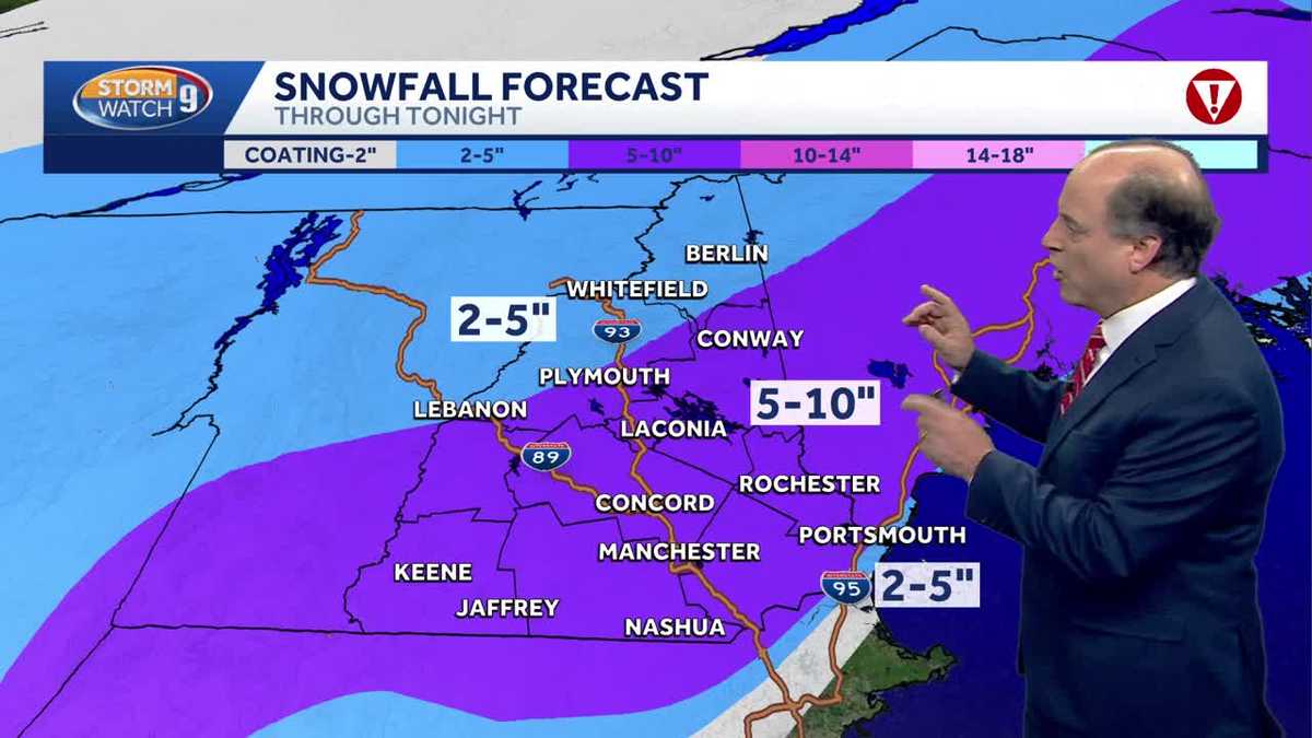 Video: Tracking snow as it continues in New Hampshire