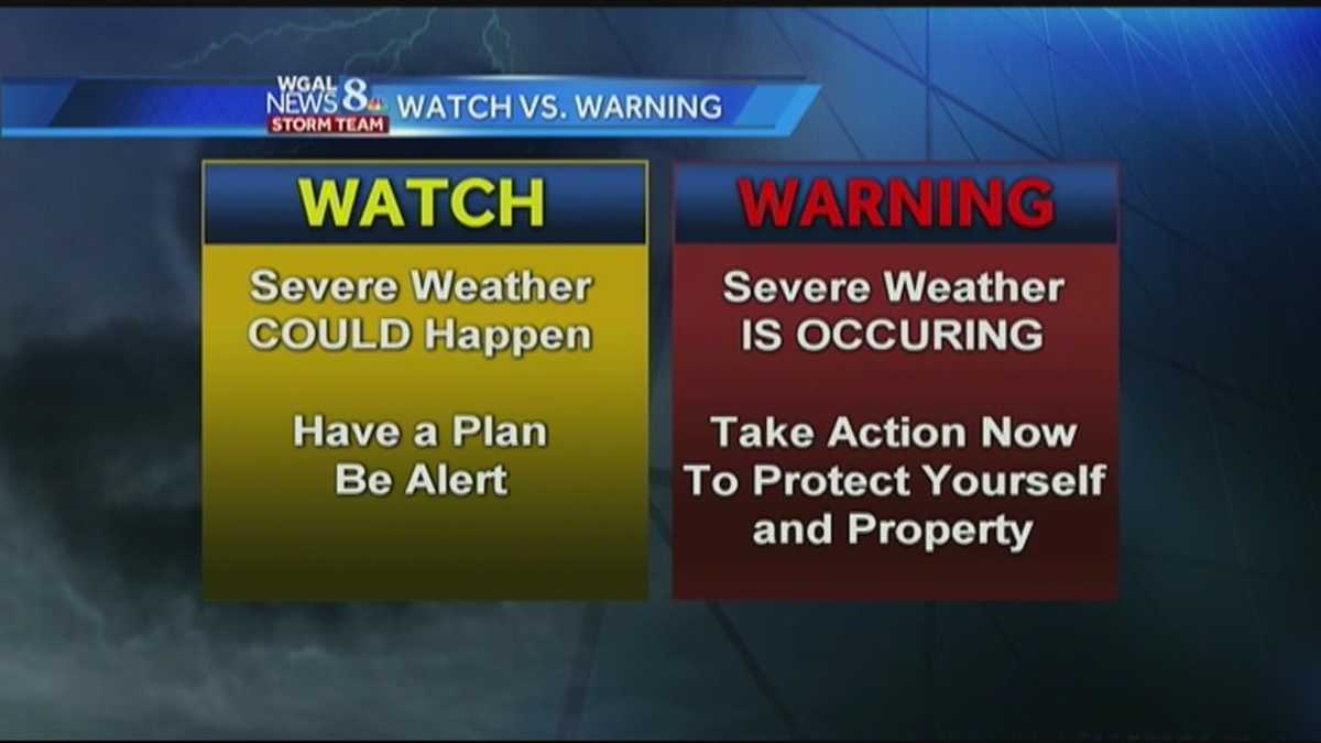 Weather Words What's the difference between a 'Watch' and 'Warning?'