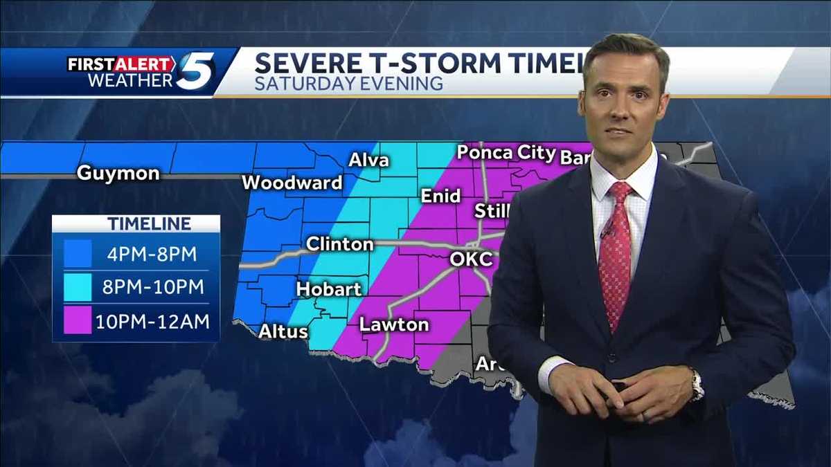 Timeline: Severe storms with risk of tornadoes moving into Oklahoma