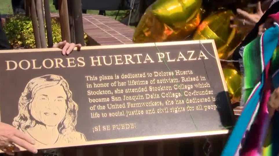 Dolores Huerta plaza unveiled at Delta College in Stockton