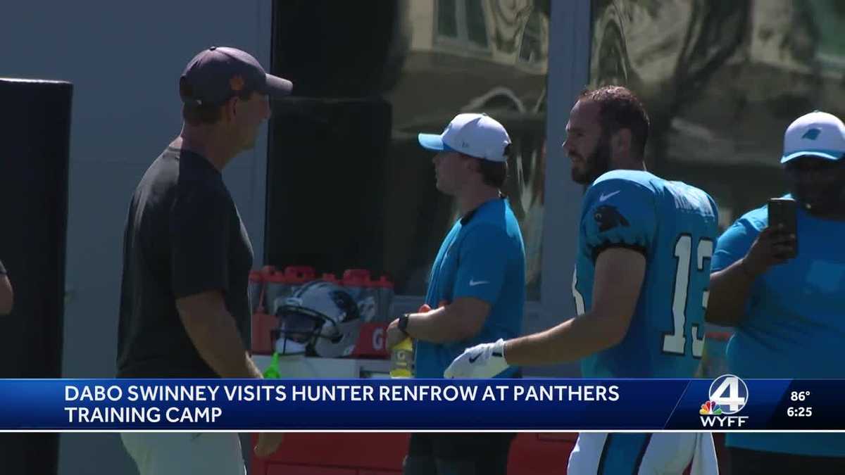 Dabo Swinney visits Panthers and Clemson alum Hunter Renfrow