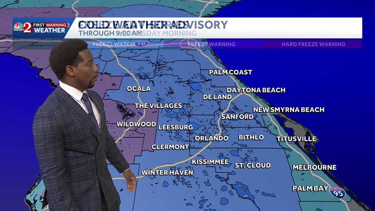 Cold front sends temps plunging into the 20s in Central Florida
