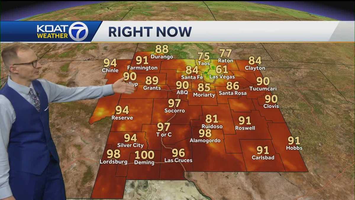 Dry conditions in New Mexico with hot afternoons