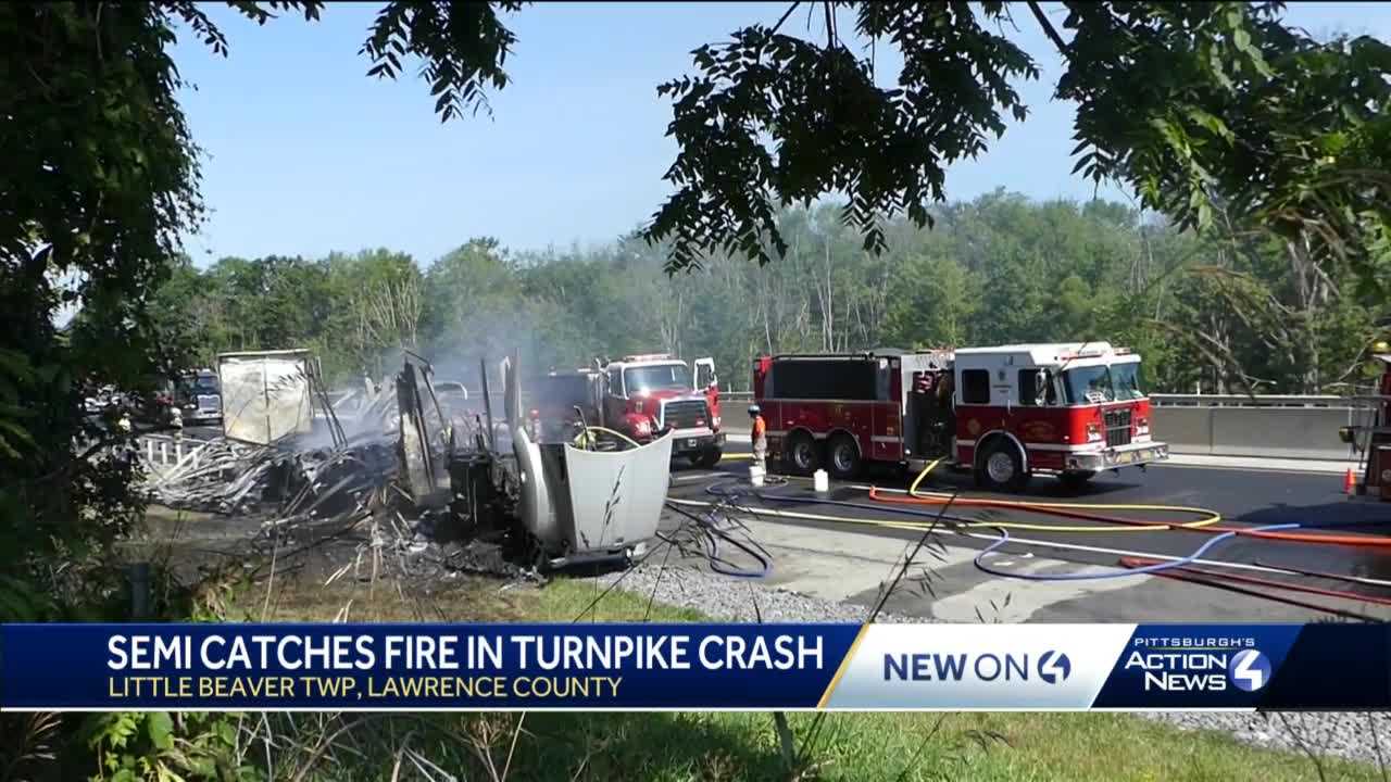 Tractor-trailer Crashes And Catches Fire On Pennsylvania Turnpike