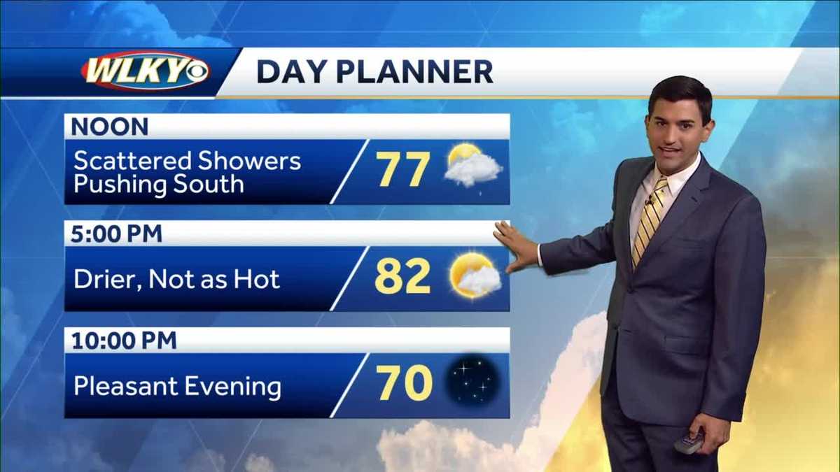 Few showers and cooler Monday