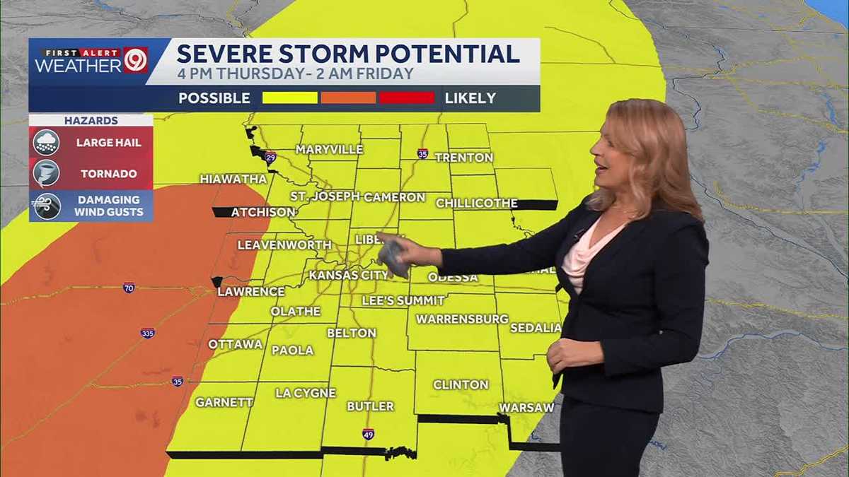Kansas City risk of severe weather Thursday night into Friday - KMBC