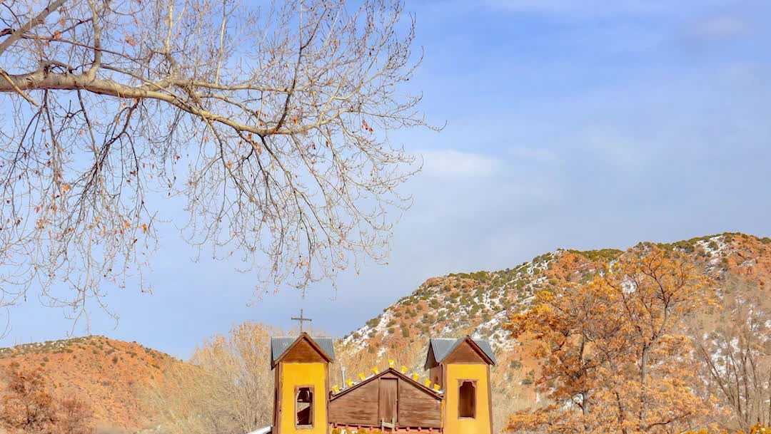 El Santuario de Chimayo winter wonderland