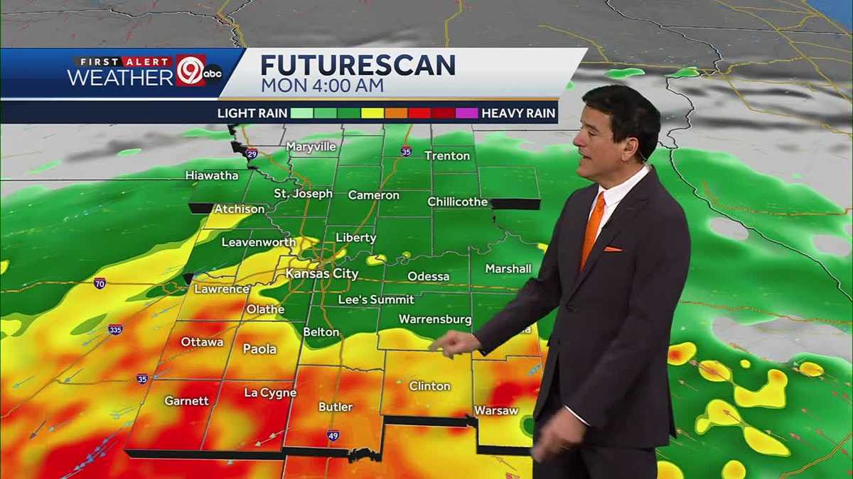 Kansas City weather: Heavy rain on Monday morning