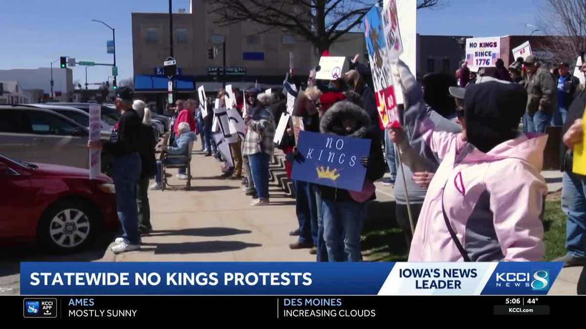 Thousands of Iowans take part in nationwide 'No Kings' protests
