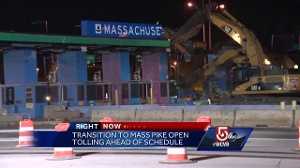 Demolition of Mass Pike toll booths underway