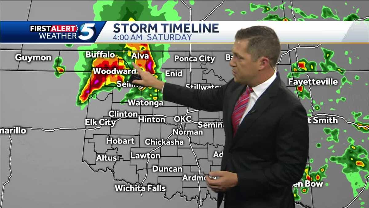 Storm timeline tonight