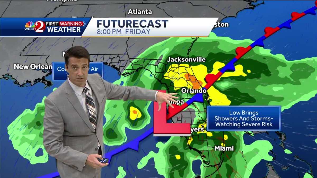 Showers and storms move in Friday and early Saturday!