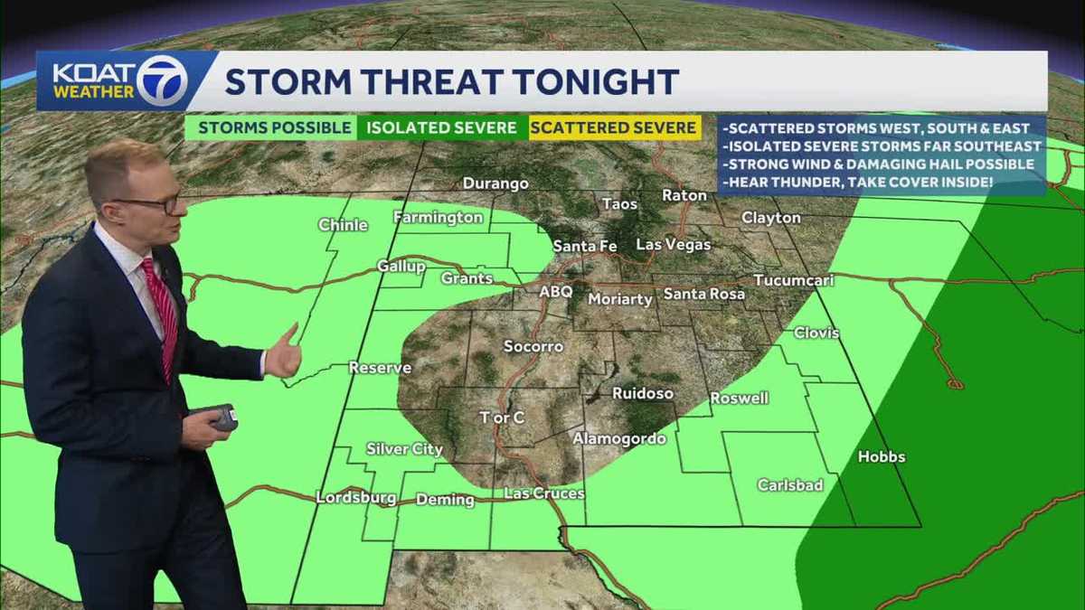 Mountain snow and rain showers moving across New Mexico