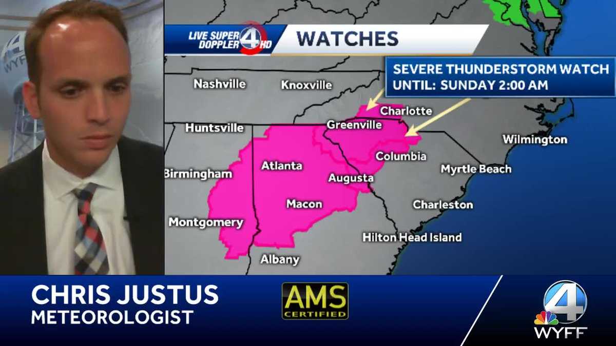 Videocast: Severe thunderstorm watch issued for Upstate