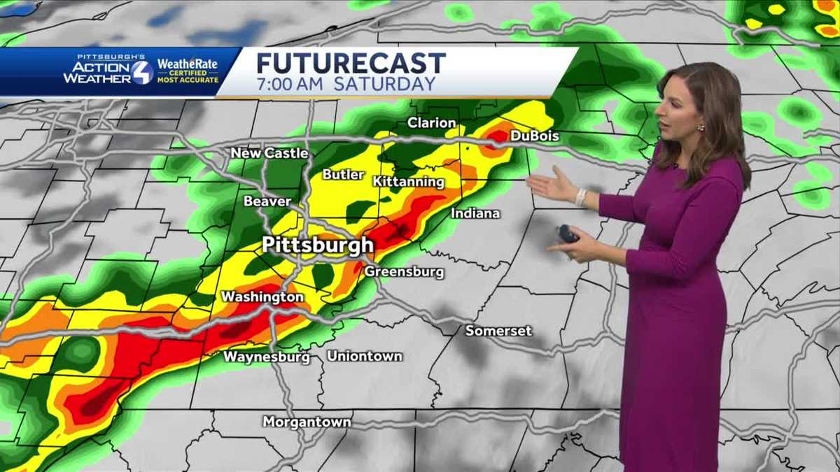 Pittsburgh Weather: Heavy rain, isolated thunder possible Saturday