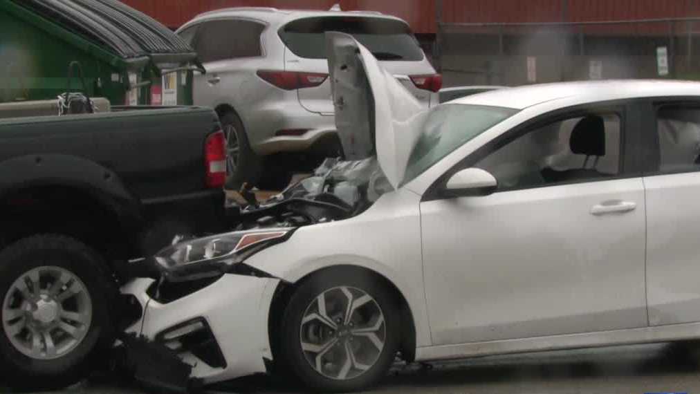 Two teenage girls arrested after stolen Kia slammed into school bus