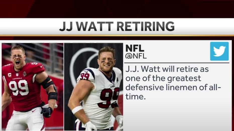 Cardinals' J.J. Watt indicates he'll retire at end of season