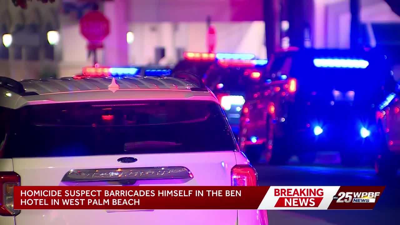 Homicide suspect barricades himself in The Ben Hotel in West Palm Beach