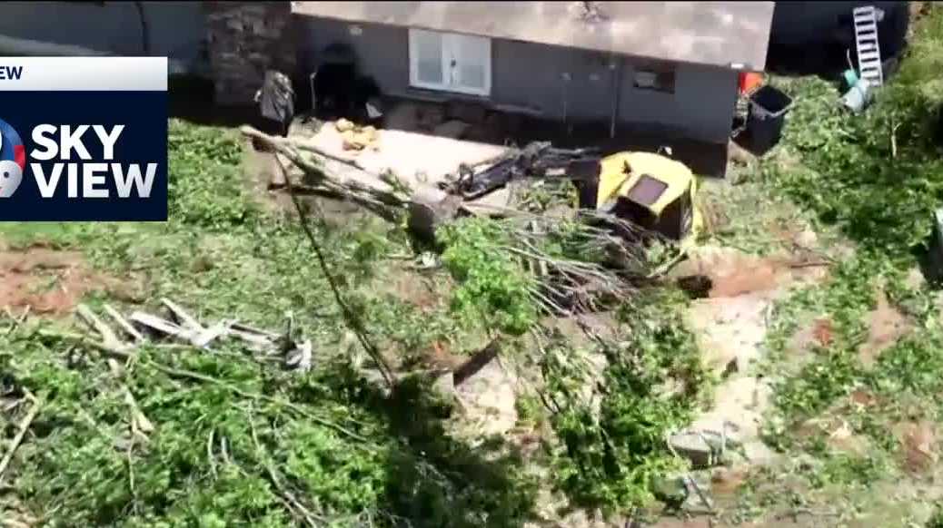 40/29 Sky View shows storm aftermath in Franklin County