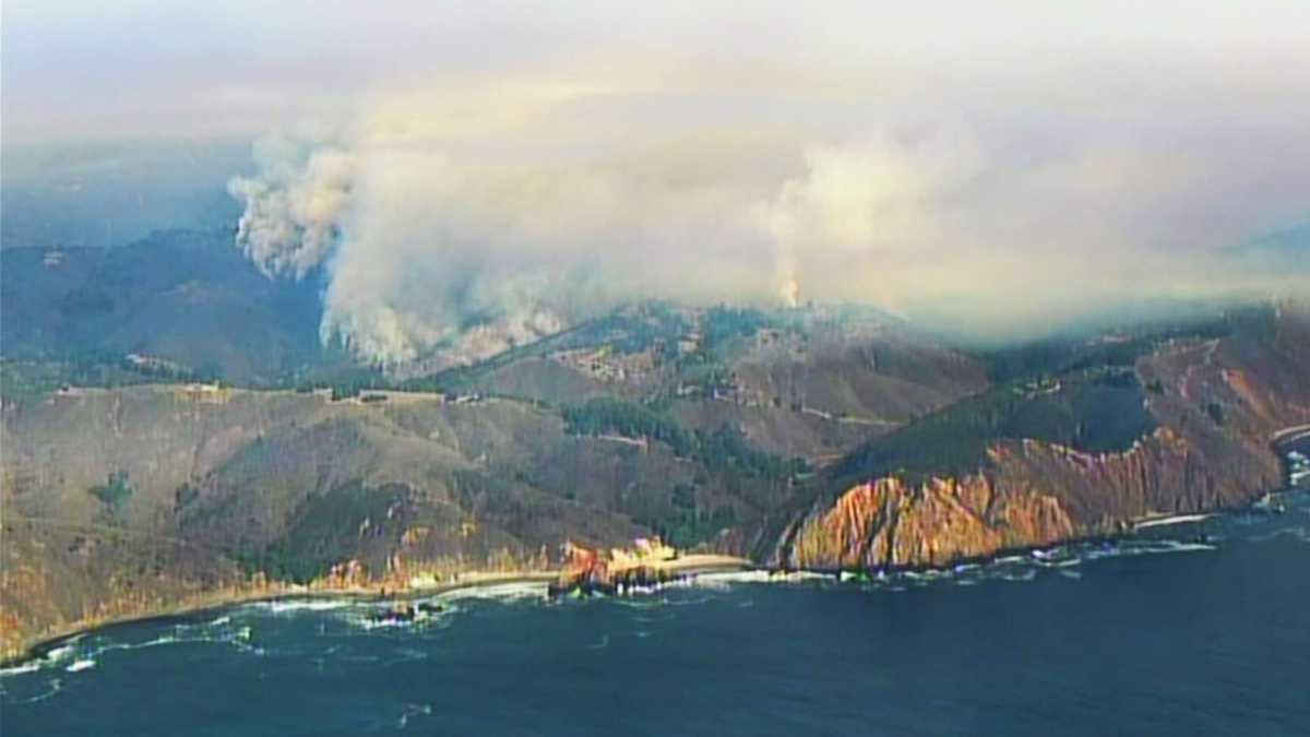 Aerial Video Big Sur fire destroys homes