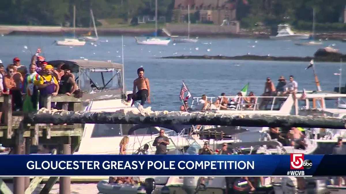 Annual Gloucester greasy pole contest held