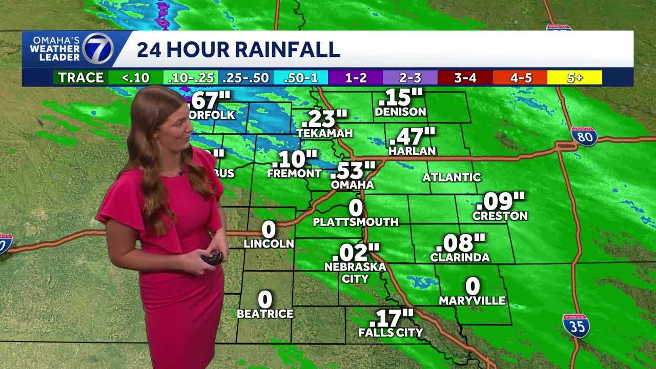 Dry this evening, but storm chances pick up again tomorrow around Omaha
