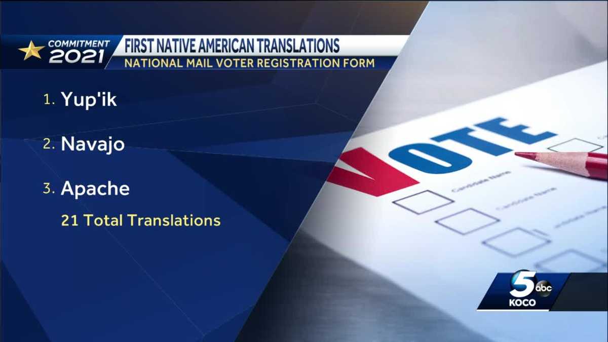 Voter registration form available in Native American languages