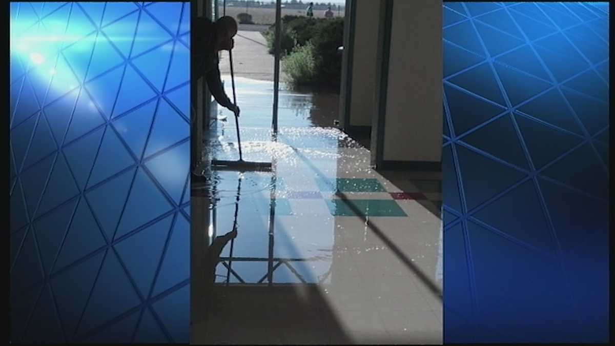 Moriarty Elementary School flooded by water
