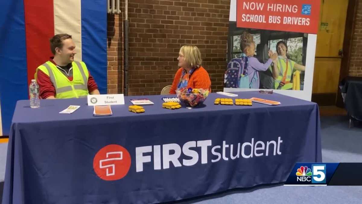 Jobseekers looking at the Central Vermont Job Fair Wednesday