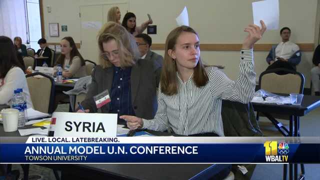 Students learn at Model UN conference at Towson University