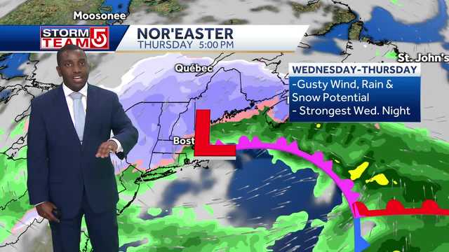 Nor'easter to bring rain, strong winds, snow to Mass. this week