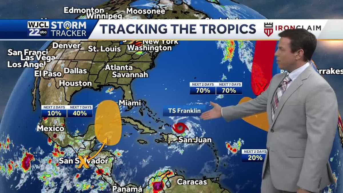 Tracking Tropical Storm Franklin and very hot weather this weekend - WJCL